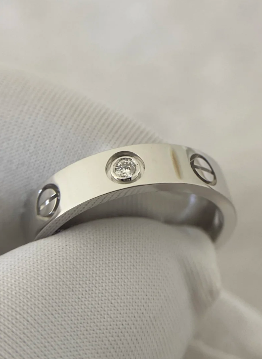 [Glow Jewelry]LOVE RING 4MM 1 DIAMOND SILVER