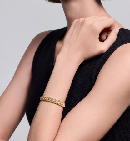 [Glow Jewelry]2026 WOVEN-PATTERN BRACELET SET WITH FULL DIAMOND INLAY THREE-COLORS
