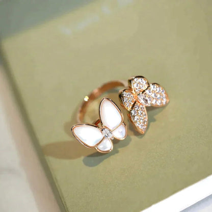 [Glow Jewelry]TWIN BUTTERFLY DIAMOND MOP RING