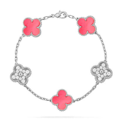 [Glow Jewelry] CLOVER 5 MOTIFS  PINK MOP BRACELET COLLECTION