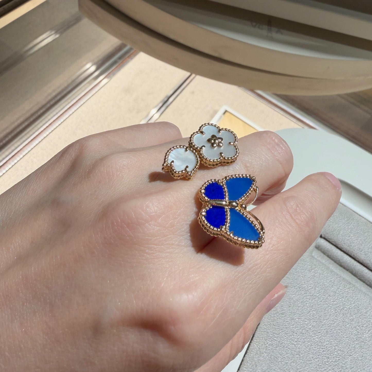 [Glow Jewelry] 2026 NEW MODEL SPRING LUCKY 3 MOTIF GOLD RING