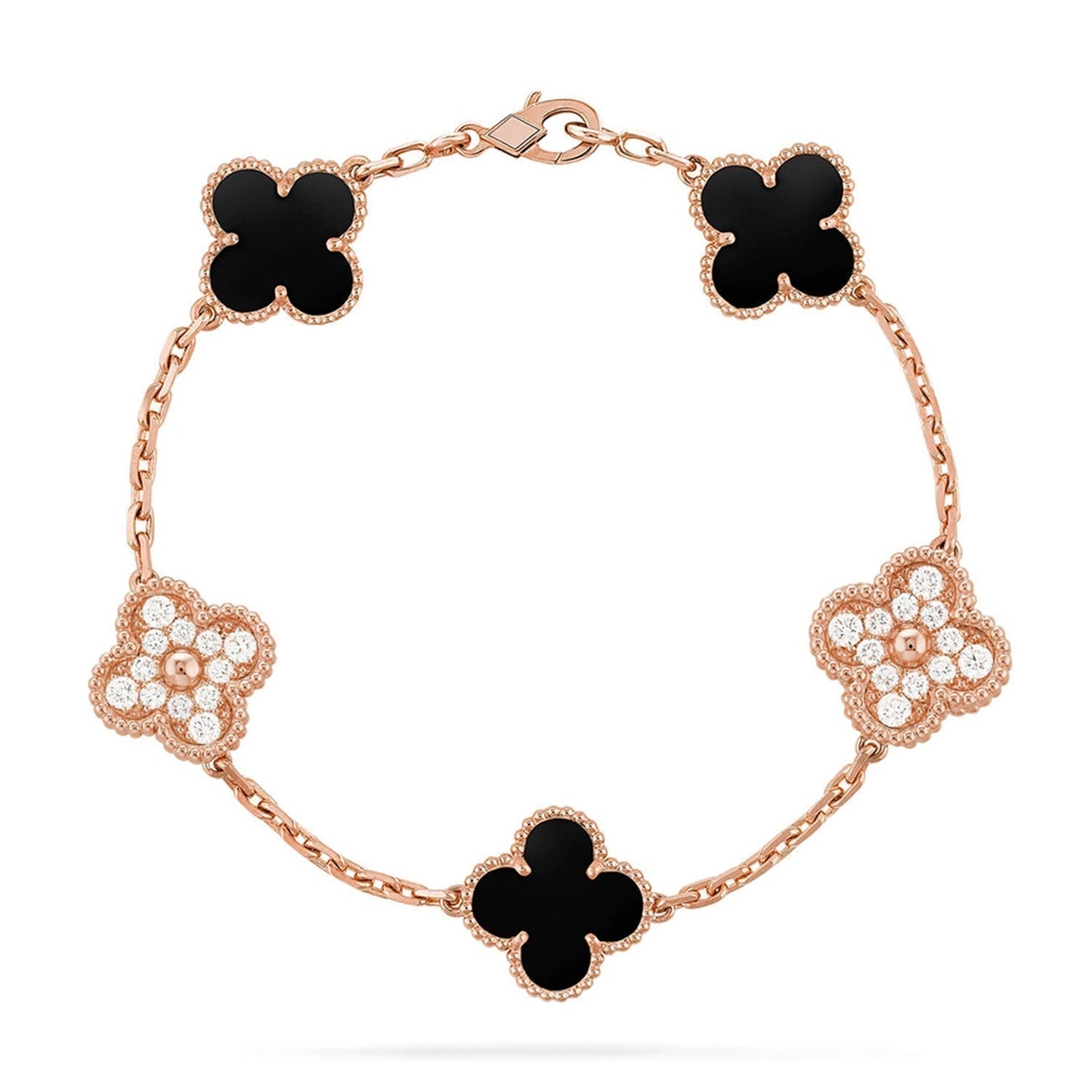 [Glow Jewelry] CLOVER 5 MOTIF ONYXS BRACELET COLLECTION