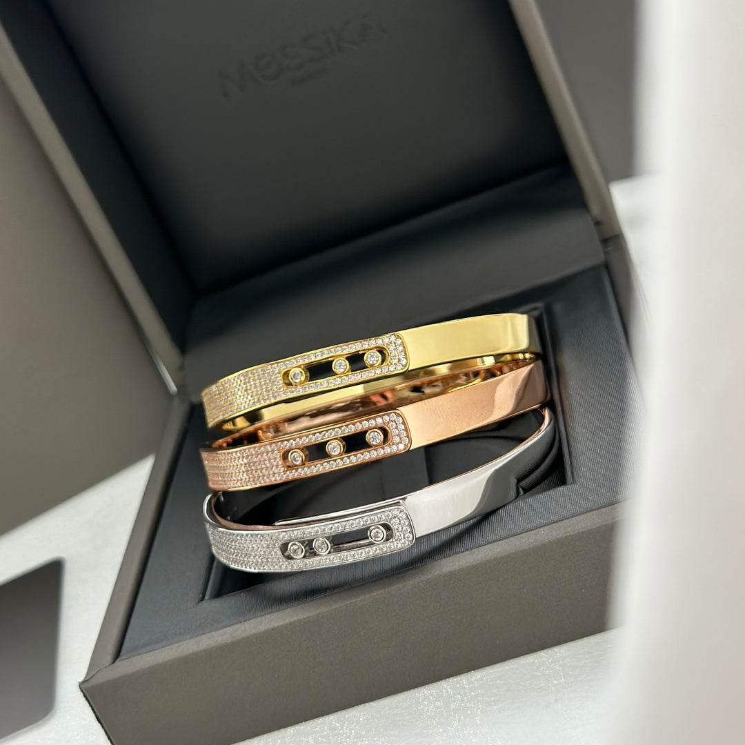 [Glow Jewelry]Move Noa Rose Gold Pavé Diamond Bangle Bracelet
