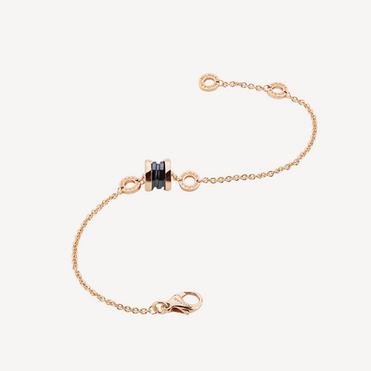 [Glow Jewelry]ZERO 1 SOFT PINK GOLD AND BLACK CERAMIC BRACELET