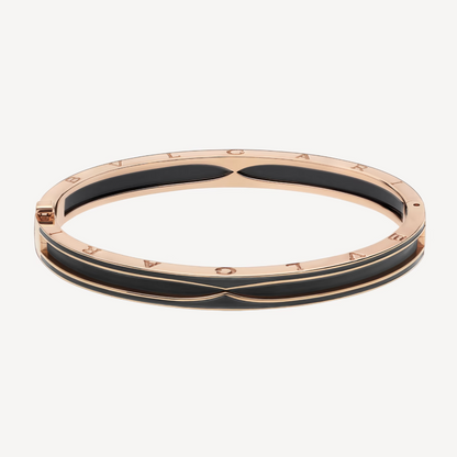 [Glow Jewelry]ZERO 1 PINK GOLD WITH MATTE BLACK CERAMIC BRACELET