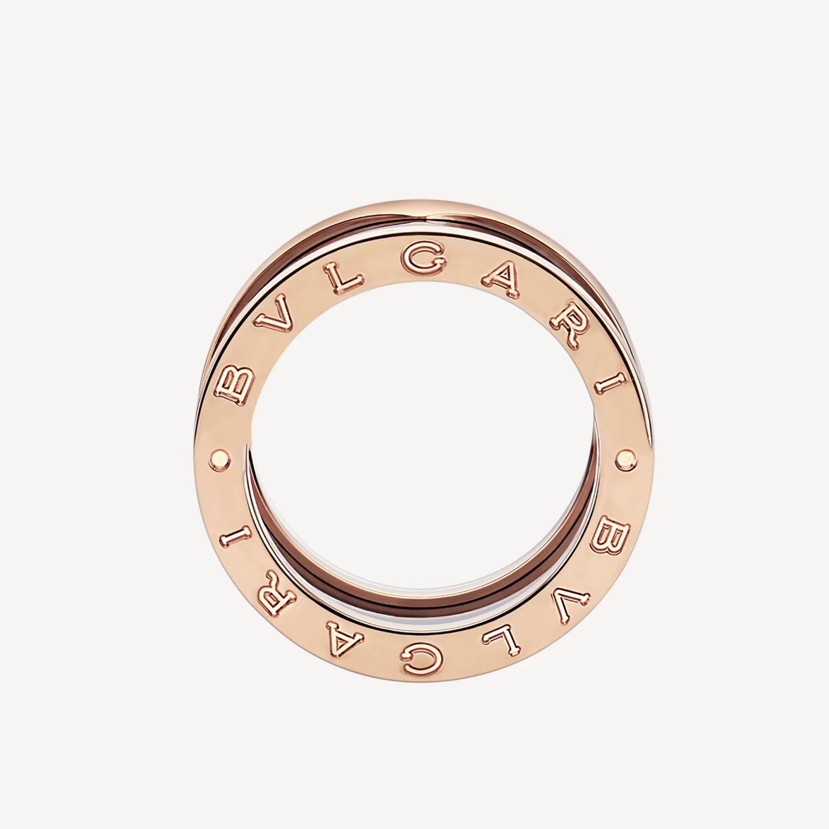 [Glow Jewelry]ZERO 1 FOUR-BAND LOOPS AND BLACK CERAMIC SPIRAL PINK GOLD RING