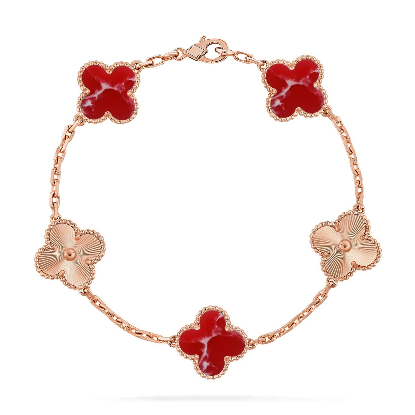 [Glow Jewelry]New CLOVER 5 MOTIF RED PATTERN BRACELET COLLECTION