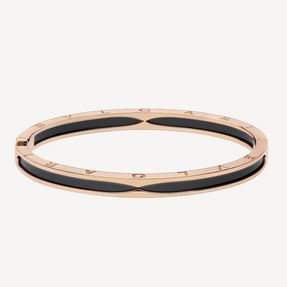 [Glow Jewelry]ZERO 1 PINK GOLD WITH BLACK CERAMIC BRACELET