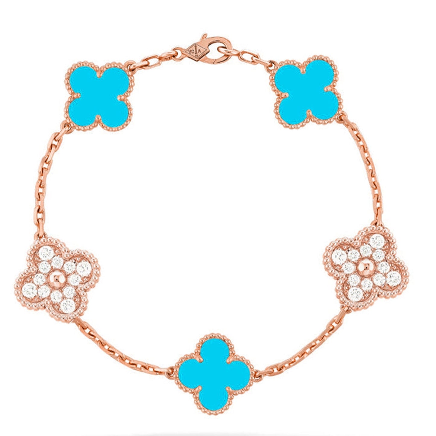 [Glow Jewelry]New  CLOVER 5 MOTIF TURQUOISE BRACELET COLLECTION