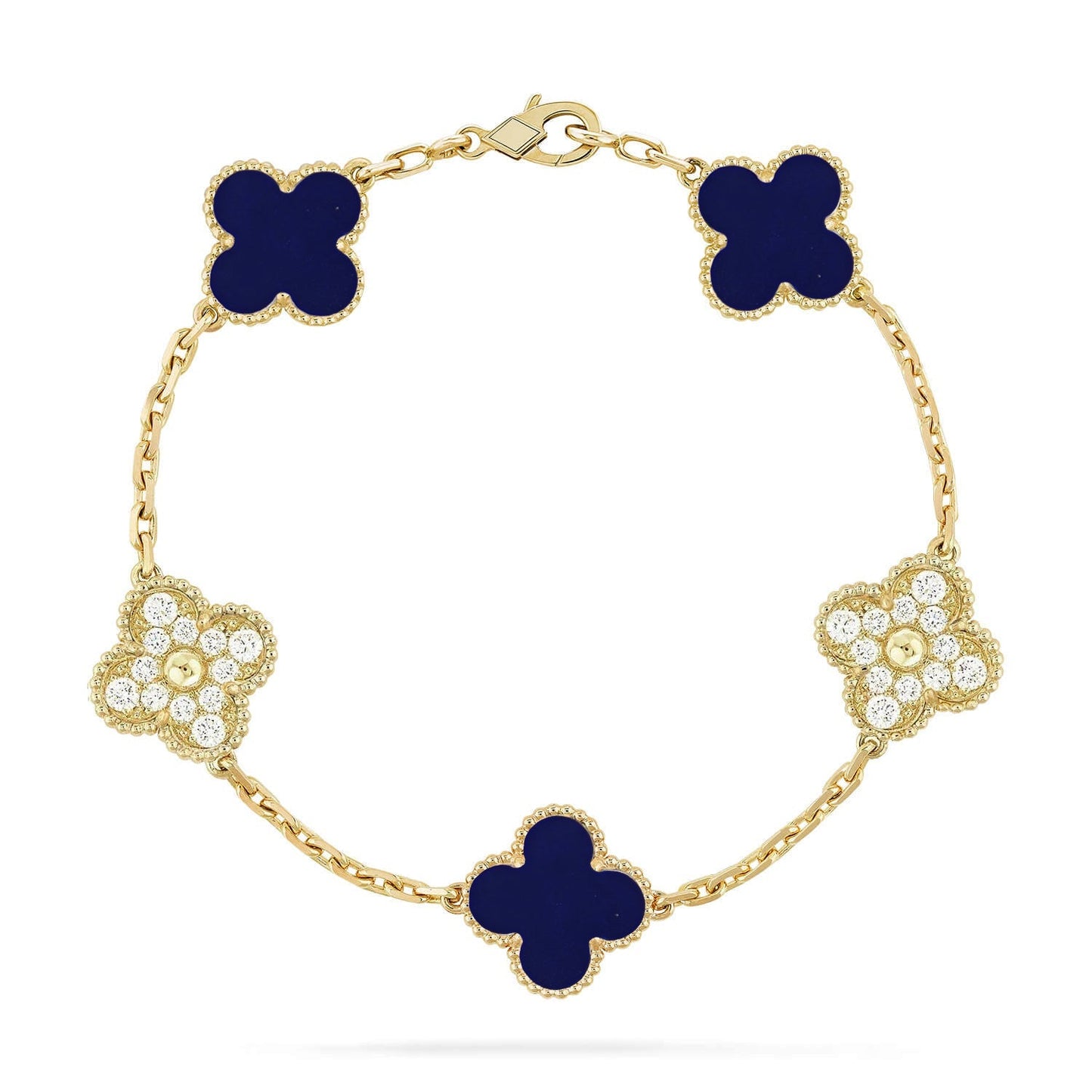 [Glow Jewelry]New CLOVER 5 MOTIF LAPIS LAZULI BRACELET COLLECTION
