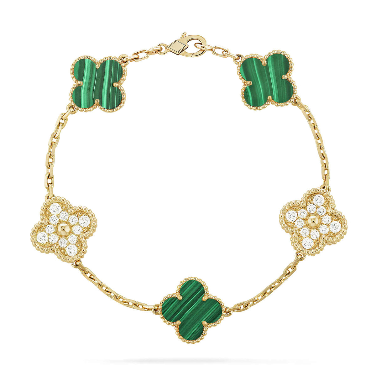 [Glow Jewelry]New  CLOVER 5 MOTIF MALACHITE BRACELET COLLECTION