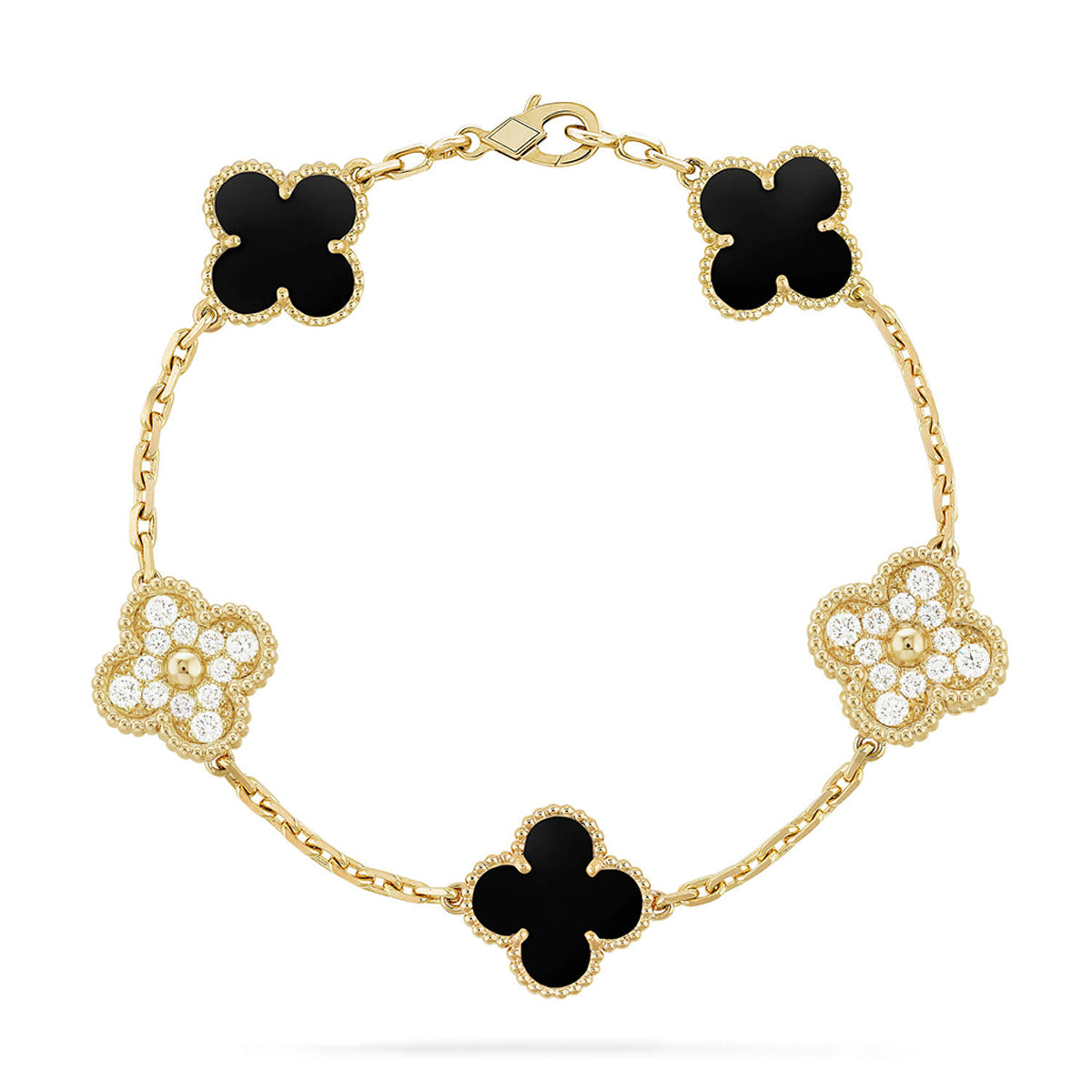 [Glow Jewelry]New CLOVER 5 MOTIF ONYXS BRACELET COLLECTION