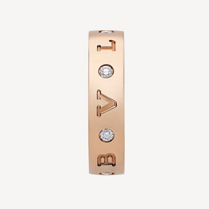 [Glow Jewelry]ZERO 1 ESSENTIAL PINK GOLD BAND WITH DIAMONDS RING