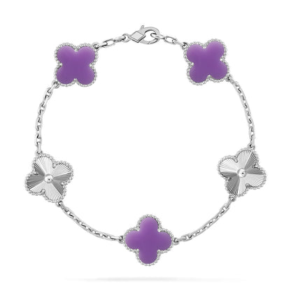 [Glow Jewelry]CLOVER 5 MOTIF LIGHT PURPLE BRACELET COLLECTION