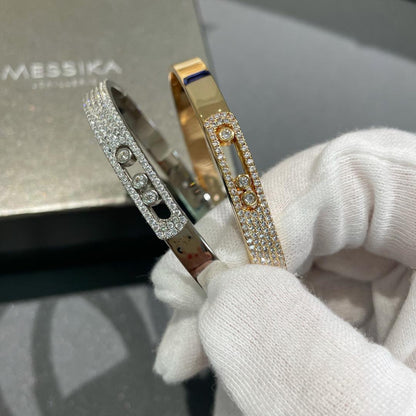 [Glow Jewelry]Move Noa Rose Gold Pavé Diamond Bangle Bracelet