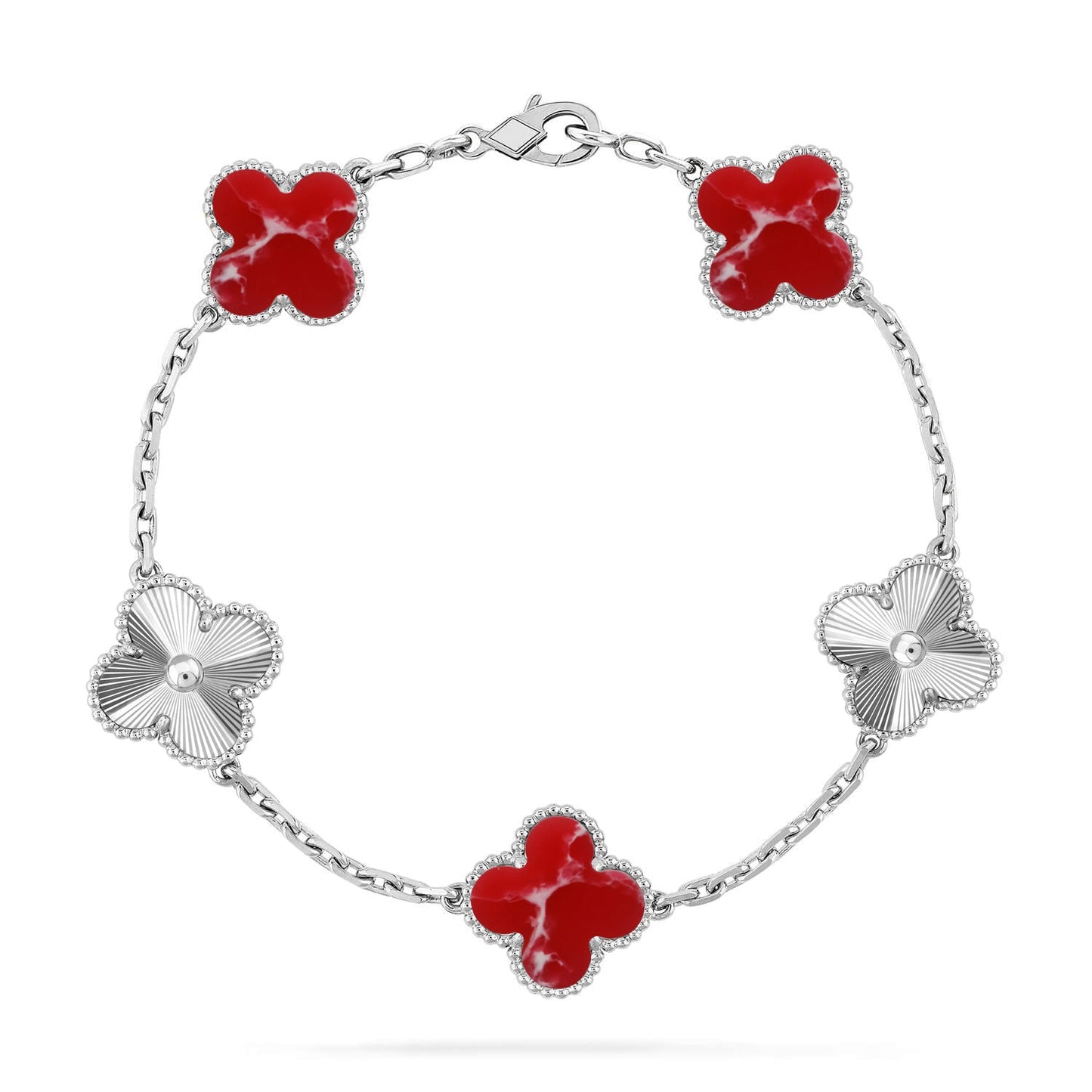 [Glow Jewelry]New CLOVER 5 MOTIF RED PATTERN BRACELET COLLECTION