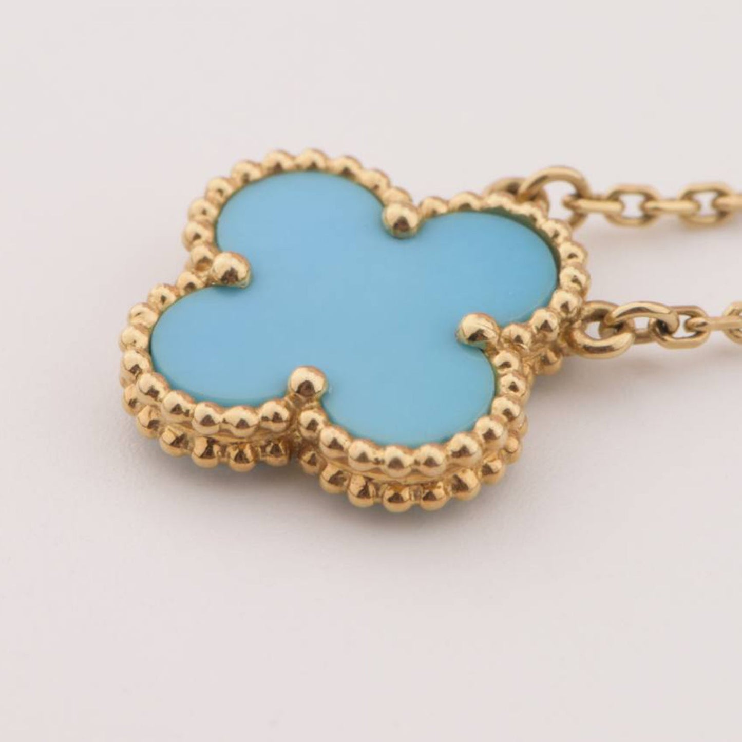 ¡®Glow Jewelry¡¯CLOVER 15MM VINTAGE TURQUOISE NECKLACE