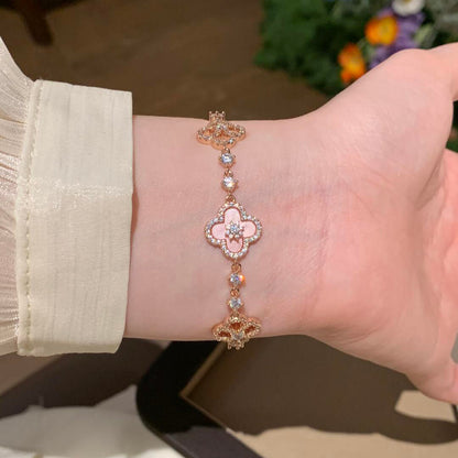 ¡®Glow Jewelry¡¯CLOVER 5 MOTIF PINK BLUE RED WHITE BRACELET