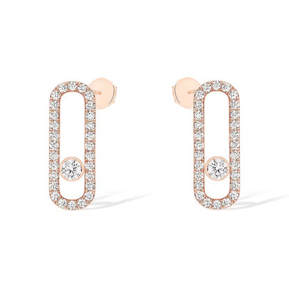 [Glow Jewelry]MOVE UNO STUD DIAMOND PAVED EARRINGS