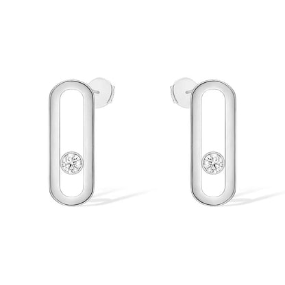 [Glow Jewelry]MOVE UNO SMALL 1 DIAMOND EARRINGS