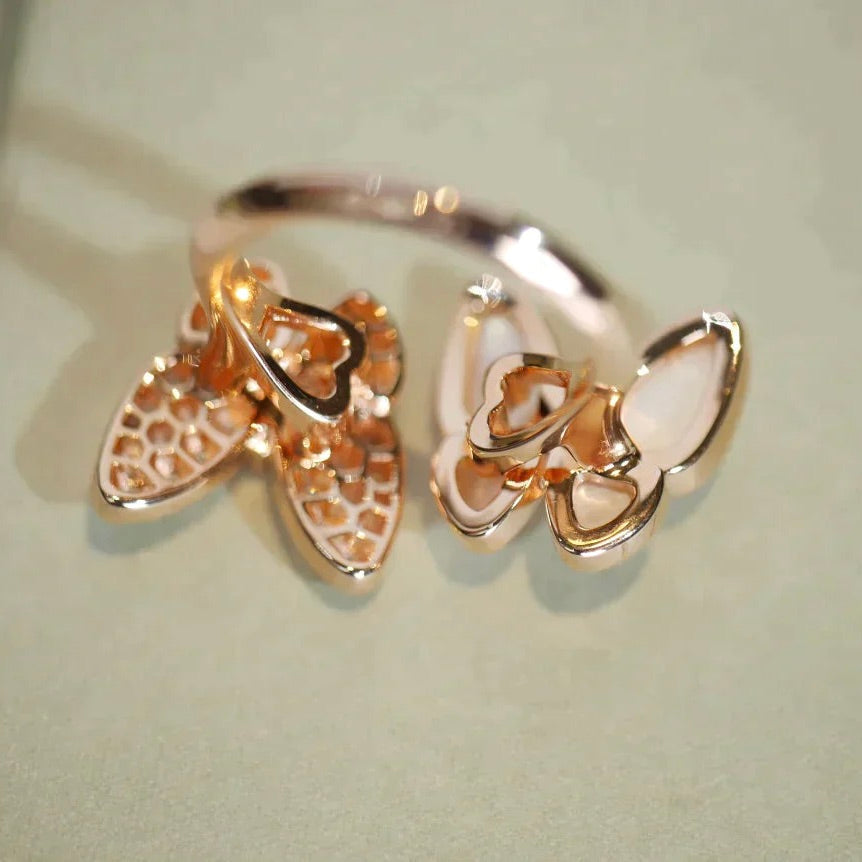 [Glow Jewelry]TWIN BUTTERFLY DIAMOND MOP RING