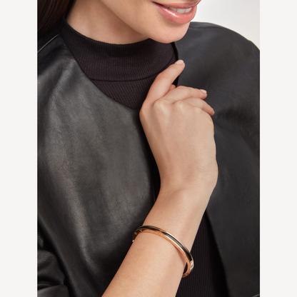[Glow Jewelry]ZERO 1 PINK GOLD WITH BLACK CERAMIC BRACELET