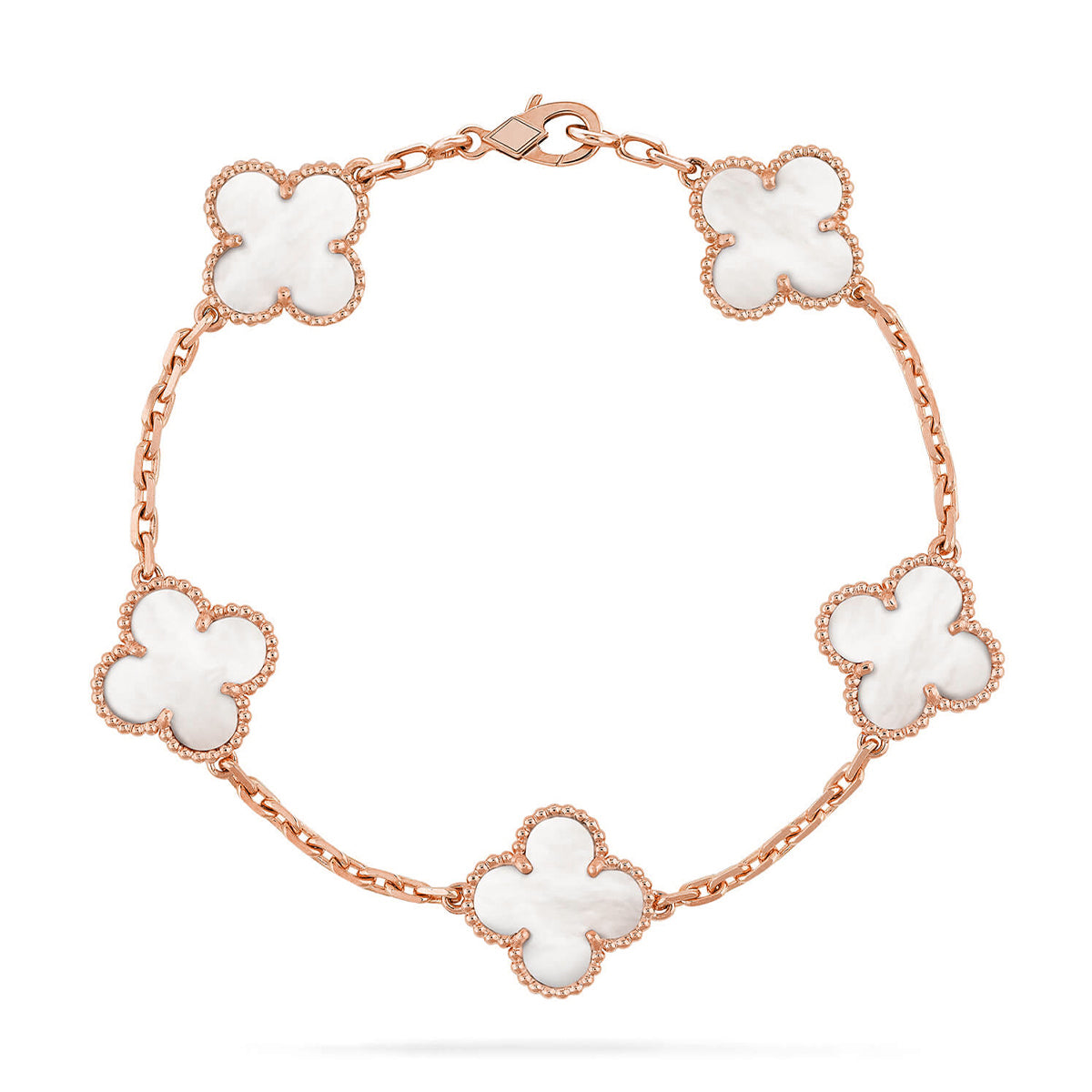 [Glow Jewelry]New CLOVER WHITE PEARL MOP 5 MOTIF BRACELET COLLECTION