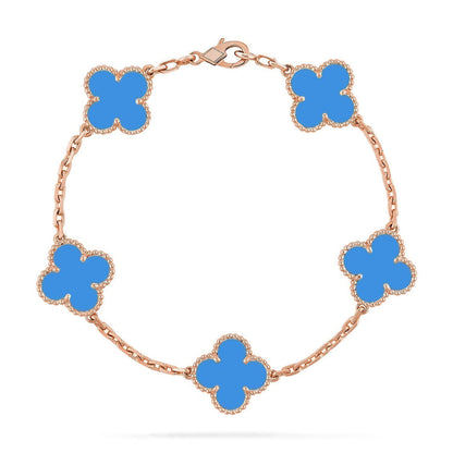 [Glow Jewelry]New CLOVER 5 MOTIF BLUE AGATE BRACELET COLLECTION