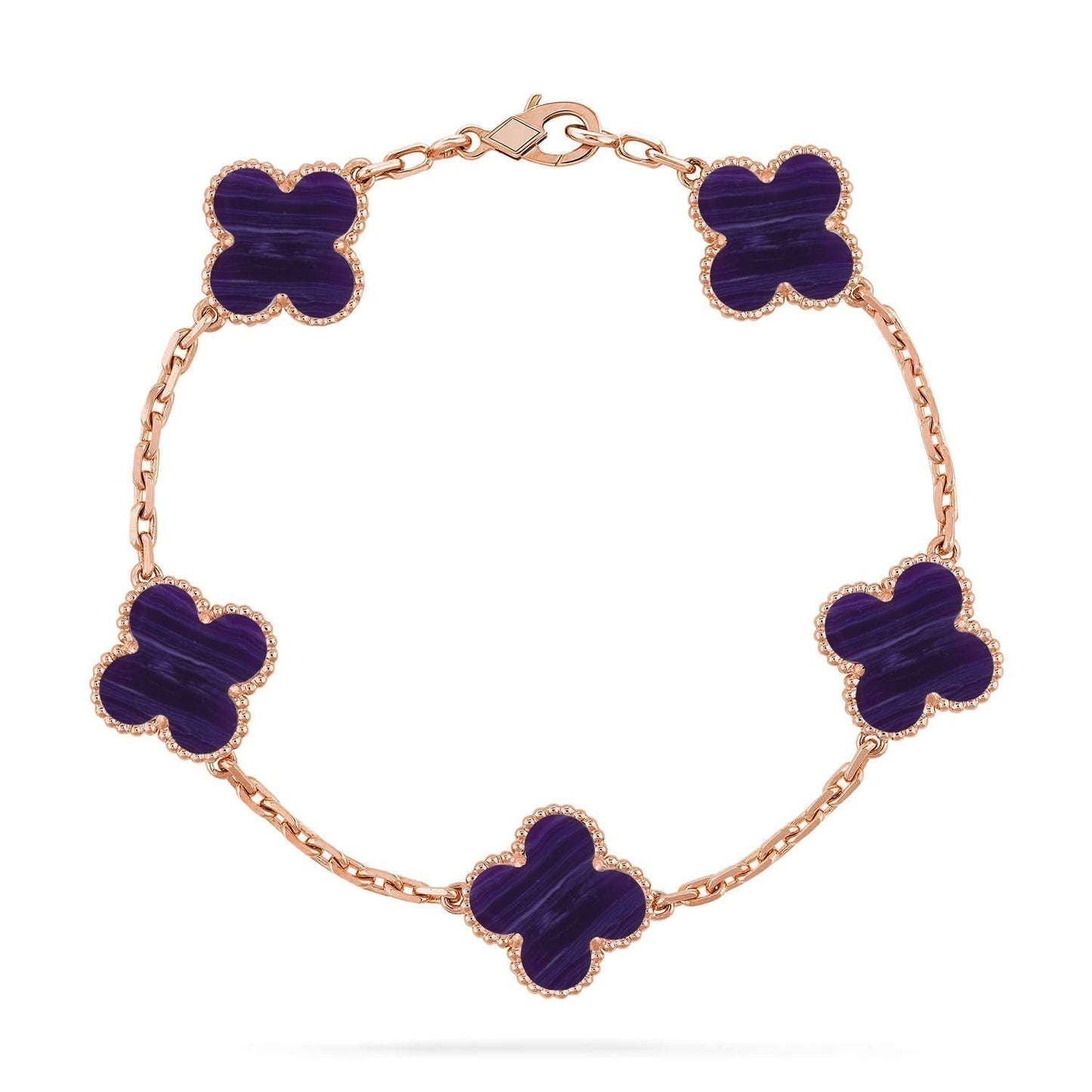 [Glow Jewelry]CLOVER 5 MOTIF PURPLE STRIPES BRACELET COLLECTION