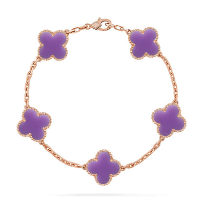 [Glow Jewelry]New CLOVER 5 MOTIF LIGHT PURPLE BRACELET COLLECTION
