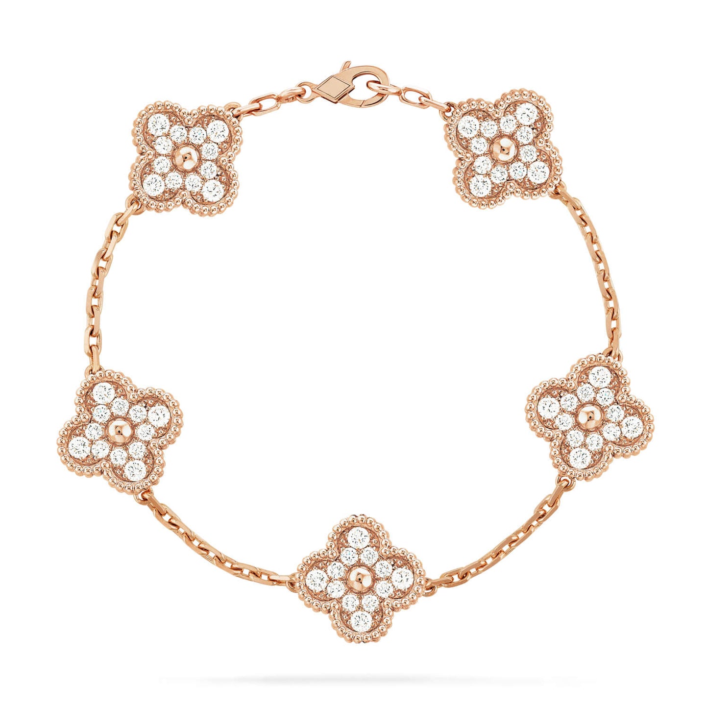 [Glow Jewelry] New  CLOVER 5 MOTIF FULL DIAMOND BRACELET COLLECTION