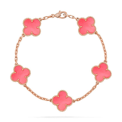 [Glow Jewelry] CLOVER 5 MOTIFS  PINK MOP BRACELET COLLECTION