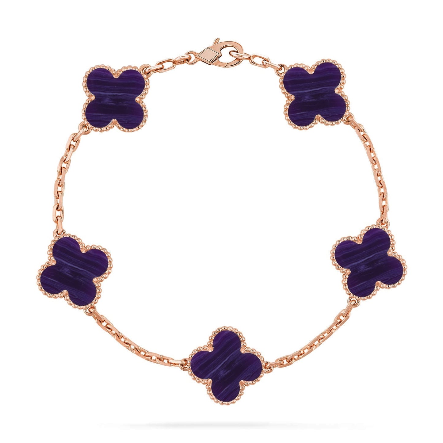 [Glow Jewelry]New CLOVER 5 MOTIF PURPLE STRIPES BRACELET COLLECTION