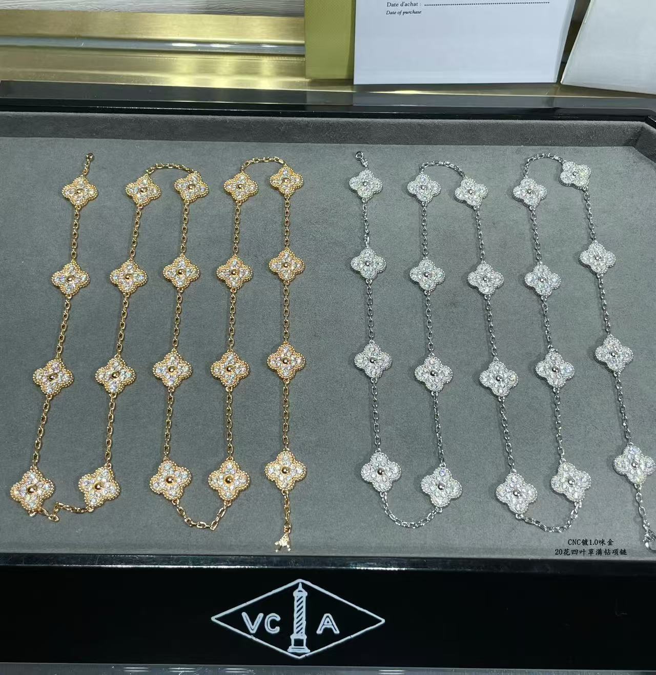 [Glow Jewelry]CLOVER 20 MOTIFS FULL-DIAMOND NECKLACE