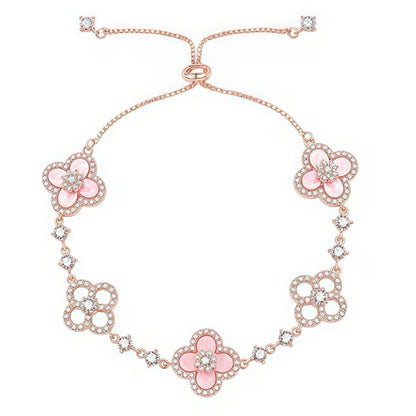 ¡®Glow Jewelry¡¯CLOVER 5 MOTIF PINK BLUE RED WHITE BRACELET