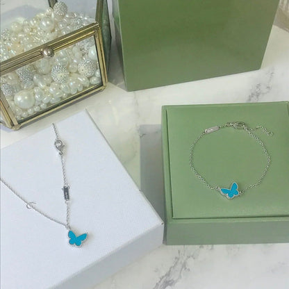 [Glow Jewelry]BUTTERFLY TURQUOISE BUTTERFLY BRACELET SILVER