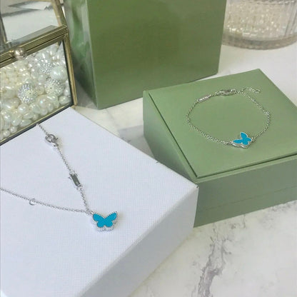 [Glow Jewelry]BUTTERFLY TURQUOISE BUTTERFLY BRACELET SILVER
