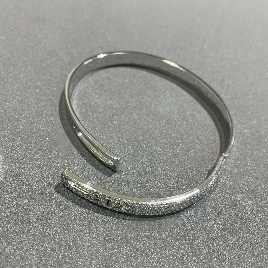 [Glow Jewelry]Move Noa Rose Gold Pavé Diamond Bangle Bracelet