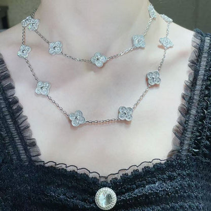 [Glow Jewelry]CLOVER 20 MOTIFS FULL-DIAMOND NECKLACE