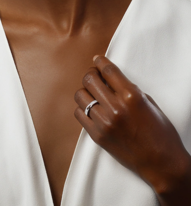 [Glow Jewelry]ALLIANCE LIENS VIDENCE PAVED DIAMOND 4MM RING