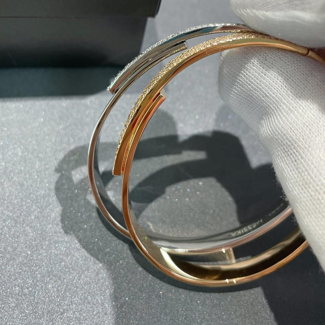 [Glow Jewelry]Move Noa Rose Gold Pavé Diamond Bangle Bracelet