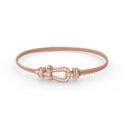 [Glow Jewelry]FORCE SMALL HORSESHOE  DIAMOND CHAIN ROPE BRACELET