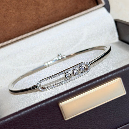 [Glow Jewelry]Move Pavé Diamond Bangle Bracelet M