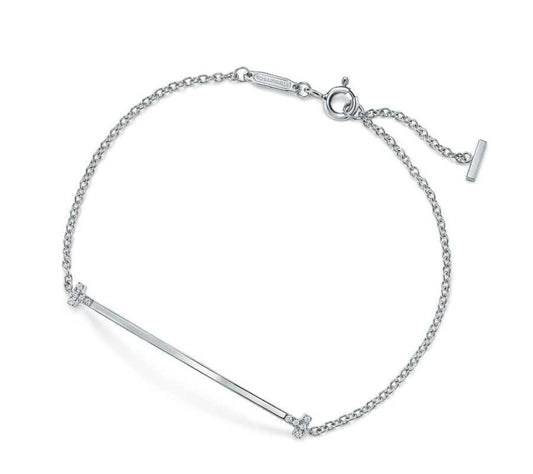 [Glow Jewelry]Tiffany & Co. Tiffany T Smile Double T Diamond Link Bracelet