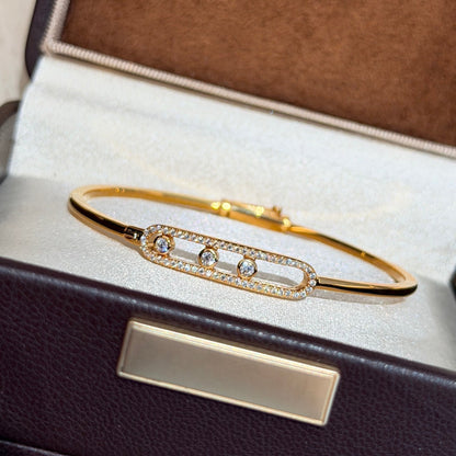 [Glow Jewelry]Move Pavé Diamond Bangle Bracelet M