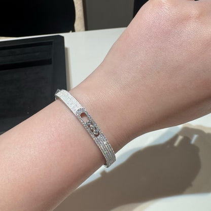 [Glow Jewelry]Move Noa Ciselé half pavé bangle