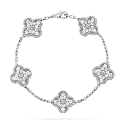 [Glow Jewelry] New  CLOVER 5 MOTIF FULL DIAMOND BRACELET COLLECTION