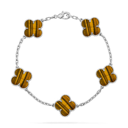 [Glow Jewelry] CLOVER 5 MOTIFS TIGER EYE BRACELET COLLECTION