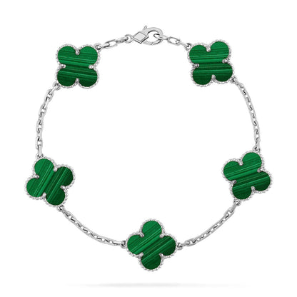 [Glow Jewelry] CLOVER 5 MOTIF MALACHITE BRACELET COLLECTION