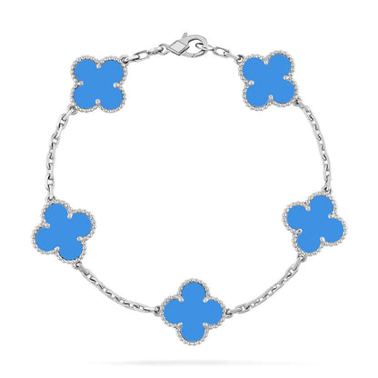 [Glow Jewelry] CLOVER 5 MOTIF BLUE AGATE BRACELET COLLECTION